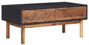 Tavolino Da Salotto 90x50x40 Cm Legno Massello Di Acacia E Mdf /