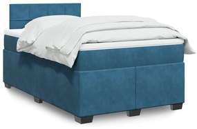 Giroletto A Molle Con Materasso Blu 120x200 Cm İn Velluto /