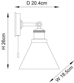 Endon 95513-Applique da bagno TOULON 1xE27/10W/230V IP44 cromo lucido
