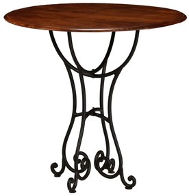 Tavolo Da Pranzo İn Legno Di Acacia Finitura Ambra 80x76 Cm /