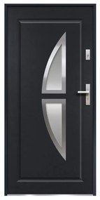 Porta d'ingresso Apertura verso sinistra H.207 x l.100 cm in Acciaio smaltato e Inox Antracite - COVAS