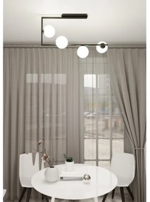 Lampadario a sospensione con supporto rigido SOMA 4xE14/10W/230V nero/bianco