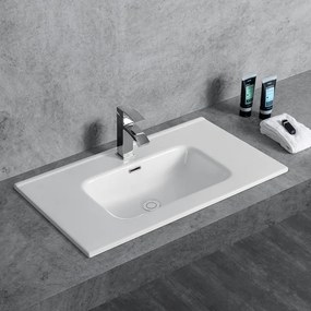 Lavabo da incasso 101cm ceramica bianca | Litos-K7100 - KAMALU