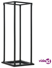 vidaXL Rastrelliera per Legna da Ardere Base Nera 37x37x113cm Acciaio