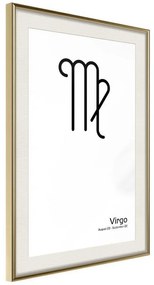 Poster  Zodiac: Virgo II  Cornice Quadri Cornice d'oro con passe-partout, Larghezza x Altezza Home decor 20x30