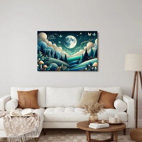 Quadro su tela – Paesaggio forestale sotto le stelle