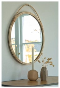 Specchio da parete con cornice in rattan ø 50 cm Malo - House Nordic