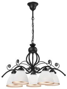 Lampadario a sospensione con catena RETRO II 5xE27/60W/230V nero