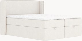 Letto boxspring in ciniglia fatto a mano con contenitore Passion, H3 cm