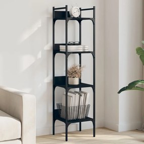 Libreria A 4 Ripiani Nera 35x30x138,5 Cm İn Legno Multistrato /