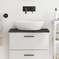 Piano Bagno Grigio Scuro 60x40x2 cm Legno Massello Trattato 3156200