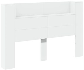 Testiera con contenitore a led bianca 160x16,5x103,5 cm