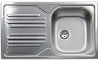 Lavello da cucina in acciaio inox con 1 vasca e sgocciolatoio a sinistra 86x50 cm