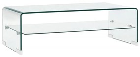 Tavolino Da Salotto Trasparente 98x45x31 Cm İn Vetro Temperato /