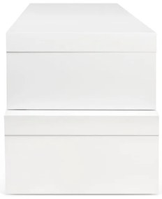 Tavolo TV Bianco Variabile Noce Cliff - TemaHome