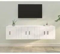 Set Mobili Porta TV 3 pz Bianco in Legno Multistrato 3188438