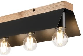 Plafoniera ESME 5xE27/15W/230V nero/quercia