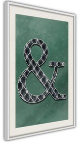 Poster  Ampersand on Green Background  Cornice Quadri Cornice nera, Larghezza x Altezza Home decor 40x60