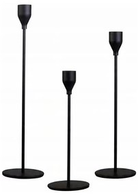 Set di 3 portacandele neri
