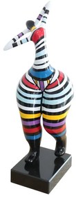 Statua di donna rotonda MISTRESS - Resina - 17x17x51 cm - a righe multicolore