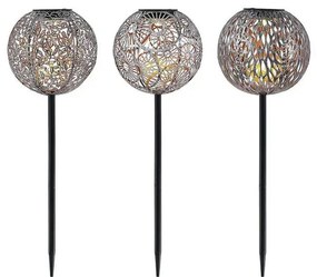 Vilani LED Pannello Solare Lampada da Giardino 3 pcs. Silver - Lindby