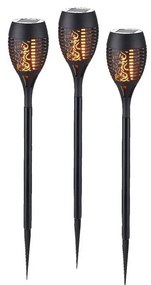 JUST LIGHT. 19106-18-3 - Set 3x LED lampade solari FACKEL LED/0,24W/1,2V nero