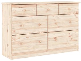 Cassettiera alta 112x35x73 cm in legno massello di pino