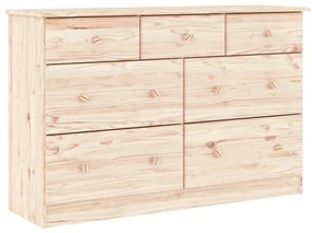 Cassettiera alta 112x35x73 cm in legno massello di pino