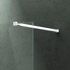 Kamalu - vetro per doccia walk in 150 cm con profilo bianco opaco  kw-100w