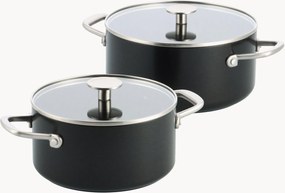 Set di pentole con rivestimento antiaderente e coperchi in alluminio forgiato Advanced, set da 4