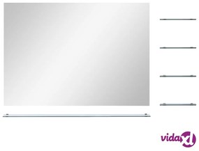 vidaXL Specchio da Parete con 5 Mensole Argento 80x60 cm
