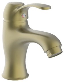Rubinetto per lavabo a canna bassa Distri bronzo anticato lucido H 16 cm