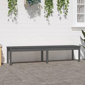 Panca giardino 2 posti grigia 203,5x44x45cm legno massello pino