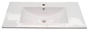 Mobile bagno sospeso 80 cm con lavabo e specchio bianco laccato - Aruba 94613