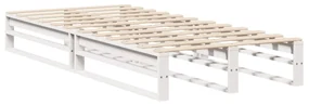 Letto senza materasso bianco 75x190 in legno massello di pino