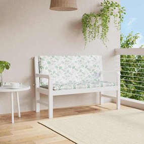 Cuscini Panca Giardino 2 Pz Motivo A Foglie 120x50x7 Cm Tessuto /