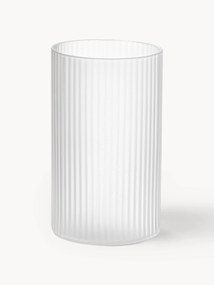 Set di 4 bicchieri piccoli da long drink in vetro soffiato con scanalatura in rilievo Ripple, 140 ml