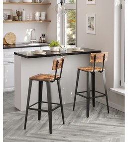 Sgabello da bar AVEN marrone/nero