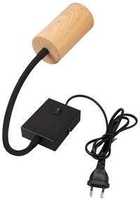 Brilagi - Lampada flessibile da muro SELE 1xGU10/30W/230V nero/decorazioni in rovere