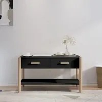 Tavolino da Salotto Nero 82x48x45 cm in Legno Multistrato 345664