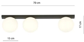 Plafoniera FIT 3xE14/10W/230V nero/bianco