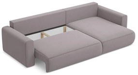 Divano angolare lavanda allungabile/con contenitore (con penisola a destra/con chaise lounge) con rivestimento in velluto Kapua – Makamii