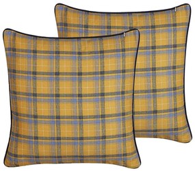 Set di 2 cuscini decorativi motivo a scacchiera 45 x 45 cm multicolore DICENTRA Beliani