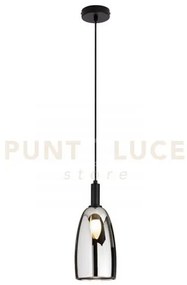 Lampadario a sospensione weizen vetro cromo struttura nera 1 luce a...