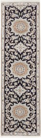 Nain Tappeto 290x80 Blu (Iran) Annodato A Mano