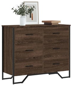 Cassettiera Rovere Marrone 91x35,5x74,5 Cm İn Truciolato /