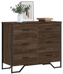 Cassettiera Rovere Marrone 91x35,5x74,5 Cm İn Truciolato /
