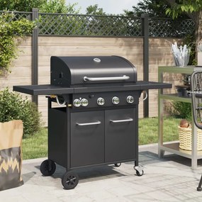 Griglia Barbecue A Gas Con 5 Bruciatori Nero İn Acciaio /