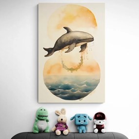 Quadro su tela – Balena sognante al tramonto