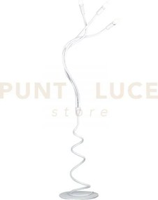 Piantana lover bianca 3 luci attacco e14 120x165cm in metallo e sil...